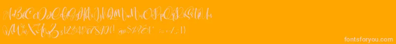 CarolynePersonalUse Font – Pink Fonts on Orange Background