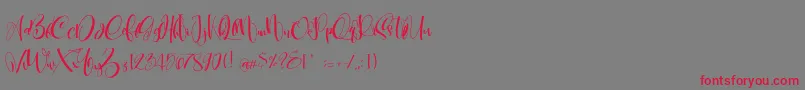 CarolynePersonalUse Font – Red Fonts on Gray Background
