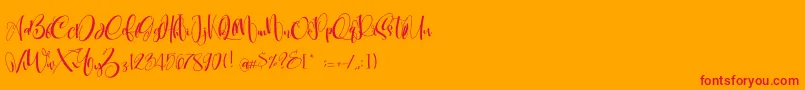 CarolynePersonalUse Font – Red Fonts on Orange Background