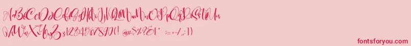 CarolynePersonalUse Font – Red Fonts on Pink Background