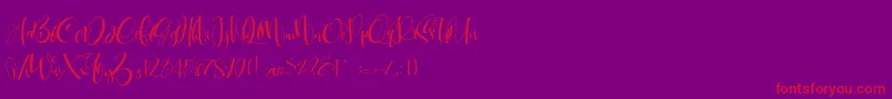 fuente CarolynePersonalUse – Fuentes Rojas Sobre Fondo Morado