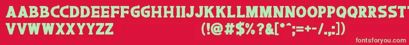 フォントCaroos – 赤い背景に緑の文字