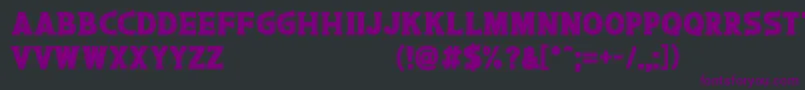 Czcionka Caroos – fioletowe czcionki na czarnym tle