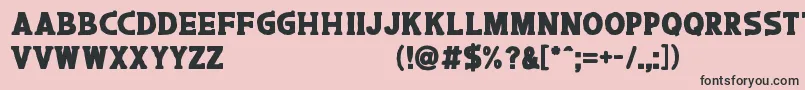 フォントCaroos – ピンクの背景に黒い文字