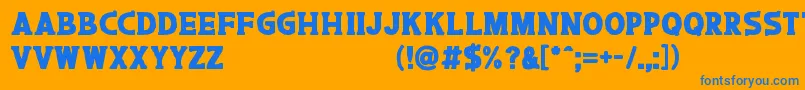 Caroos Font – Blue Fonts on Orange Background