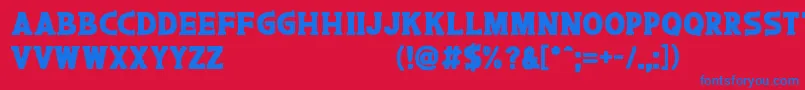 Caroos Font – Blue Fonts on Red Background