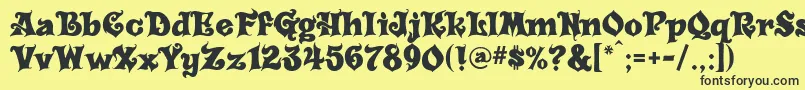 Carousel Font – Black Fonts on Yellow Background