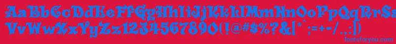 Carousel Font – Blue Fonts on Red Background