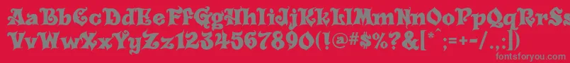 Carousel Font – Gray Fonts on Red Background