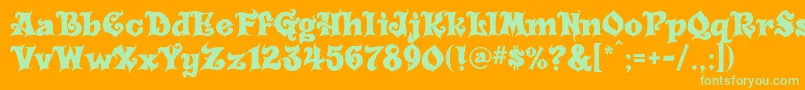 Carousel Font – Green Fonts on Orange Background