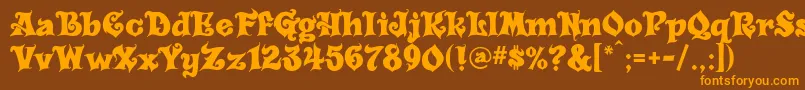 Carousel Font – Orange Fonts on Brown Background