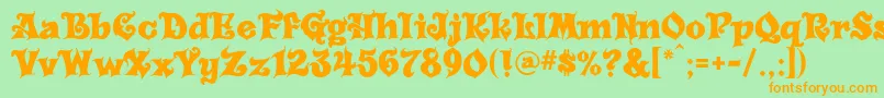 Carousel Font – Orange Fonts on Green Background