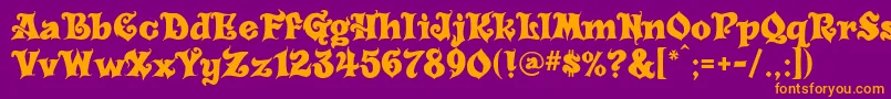 Carousel Font – Orange Fonts on Purple Background