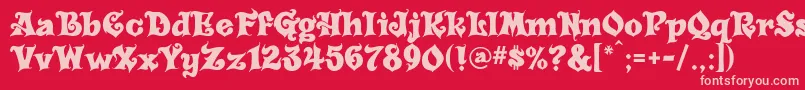 Carousel Font – Pink Fonts on Red Background