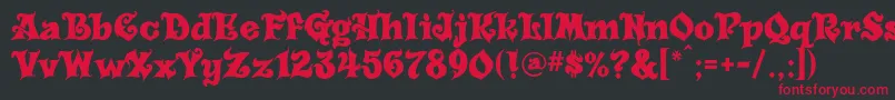 Carousel Font – Red Fonts on Black Background
