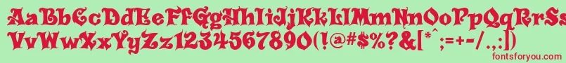 Carousel Font – Red Fonts on Green Background