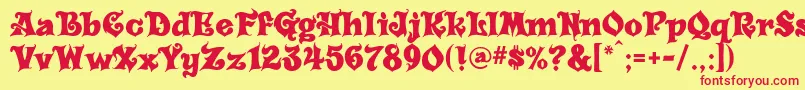 Carousel Font – Red Fonts on Yellow Background