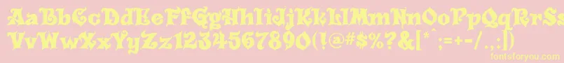 Carousel Font – Yellow Fonts on Pink Background