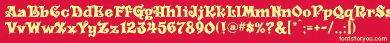 Carousel Font – Yellow Fonts on Red Background