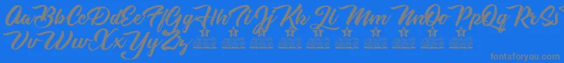 Fonte Carpenters Personal Use – fontes cinzas em um fundo azul