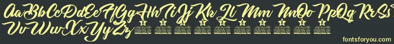 Carpenters Personal Use-Schriftart – Gelbe Schriften auf schwarzem Hintergrund