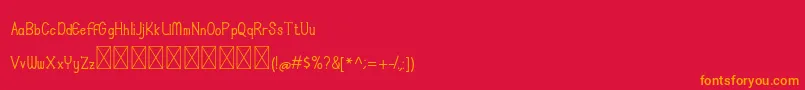 フォントCarraosh Demo – 赤い背景にオレンジの文字