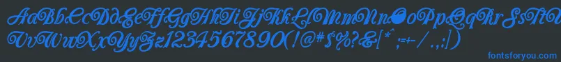 Carrington Font – Blue Fonts on Black Background