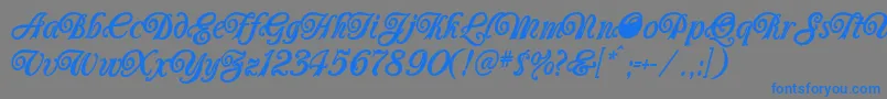 Carrington Font – Blue Fonts on Gray Background