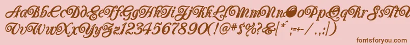 Carrington Font – Brown Fonts on Pink Background