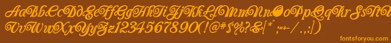 Carrington Font – Orange Fonts on Brown Background