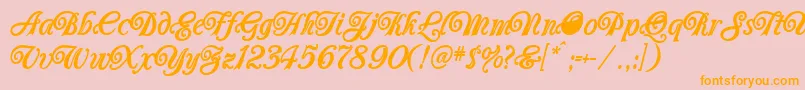 Carrington Font – Orange Fonts on Pink Background