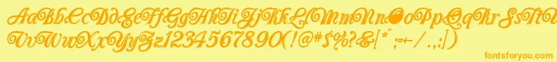 Carrington Font – Orange Fonts on Yellow Background