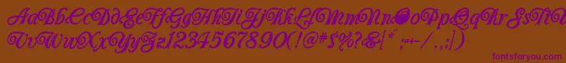 Carrington Font – Purple Fonts on Brown Background