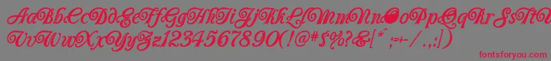 Carrington Font – Red Fonts on Gray Background