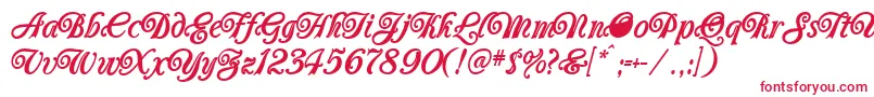 Carrington Font – Red Fonts on White Background