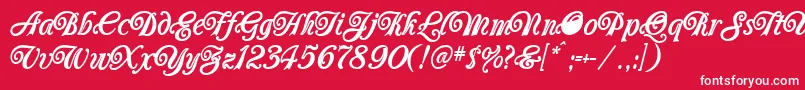Carrington-Schriftart – Weiße Schriften auf rotem Hintergrund