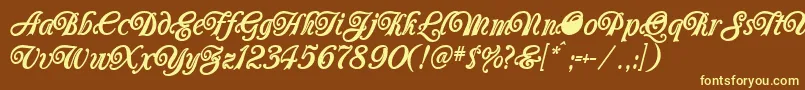 Carrington Font – Yellow Fonts on Brown Background
