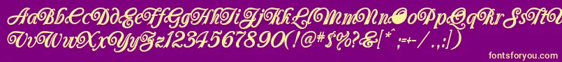 Carrington Font – Yellow Fonts on Purple Background