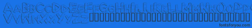 First ffy Font – Black Fonts on Blue Background