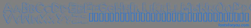 フォントFirst ffy – 灰色の背景に青い文字