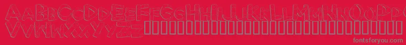 First ffy-Schriftart – Graue Schriften auf rotem Hintergrund