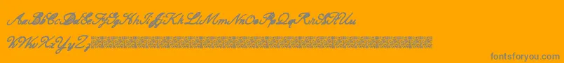 Fonte CarteBlanche – fontes cinzas em um fundo laranja