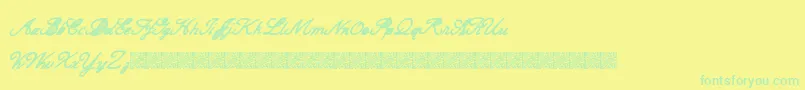 CarteBlanche-Schriftart – Grüne Schriften auf gelbem Hintergrund