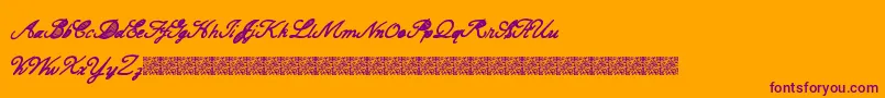 CarteBlanche-Schriftart – Violette Schriften auf orangefarbenem Hintergrund
