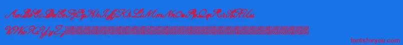 フォントCarteBlanche – 赤い文字の青い背景