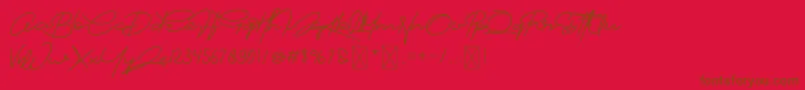Cartier-fontti – ruskeat fontit punaisella taustalla