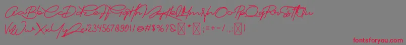 Cartier-Schriftart – Rote Schriften auf grauem Hintergrund