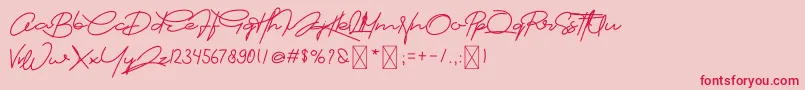 フォントCartier – ピンクの背景に赤い文字