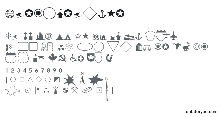 Schriftart Cartographer (122883) – Alphabet, Zahlen, spezielle Symbole