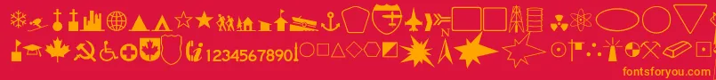 Fonte cartographer – fontes laranjas em um fundo vermelho